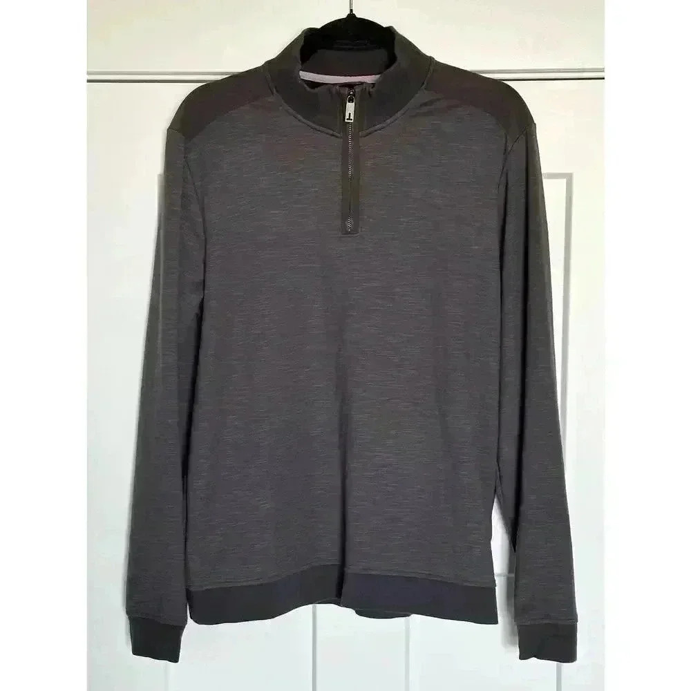 Ted Baker Men's Sweater Size Small Navy 1/4 Zip Caravan Long Sleeve Pullover